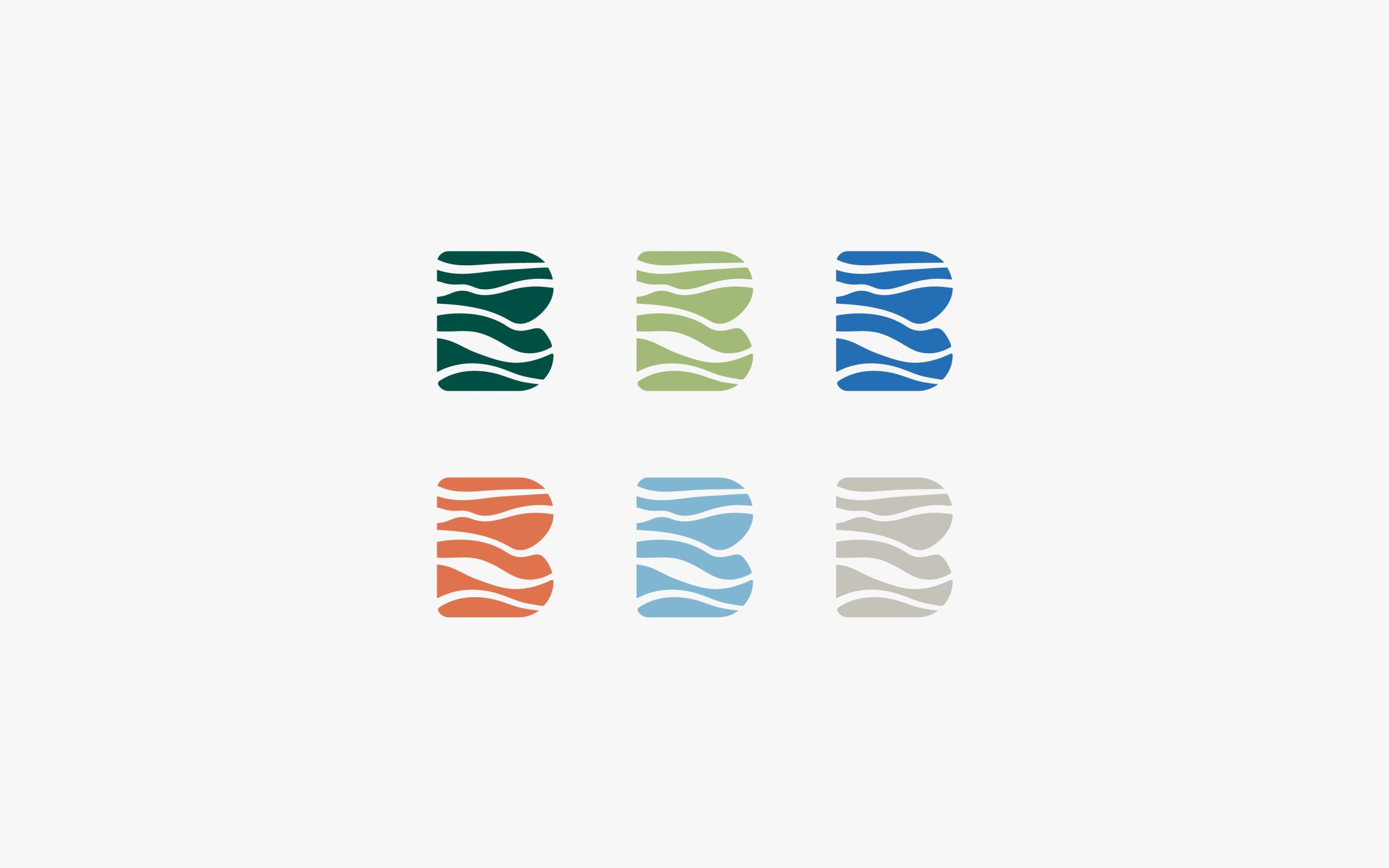Visit Bude brand mark in multiple colour ways